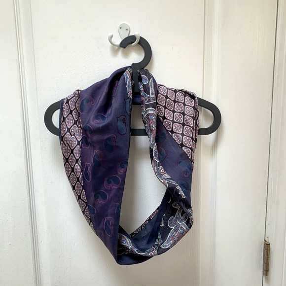 Upcycled Handmade Silk Infinity Scarf - Picture 1 of 4